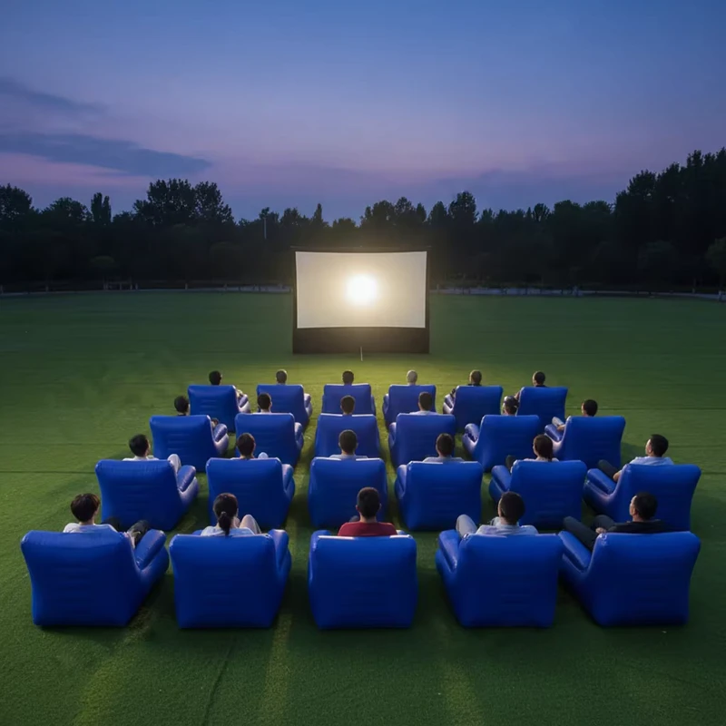 Outdoor Theater Furniture Inflatable Movie Lounger Pop up Event Air Filled Lounger Inflatable Sofa for Event and Camping