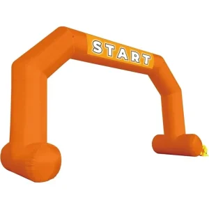 Outdoor Thermal Transfer Printed Waterproof Polyester Start Finish Line Inflatable Arch Blue Powerful Blower Hexagon Archway