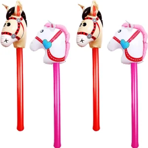 Outdoor Toy Birthday Party Decorations PVC Inflatable Horse Head Balloon Cartoon Stick Toys