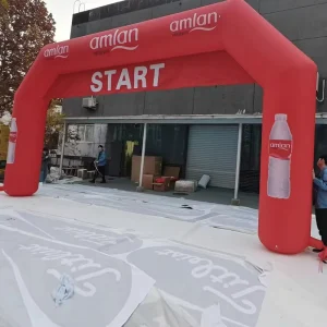 Tenda Inflatable Kustom Cetak Logo untuk Pameran Perdagangan Outdoor, Promosi Iklan, Gerbang Inflatable