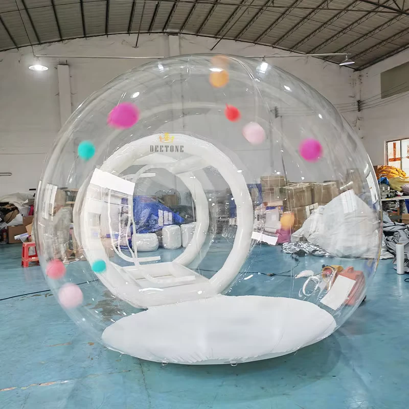 Tenda Balon Dome Inflatable Raksasa Transparan untuk Sewa dengan Terowongan
