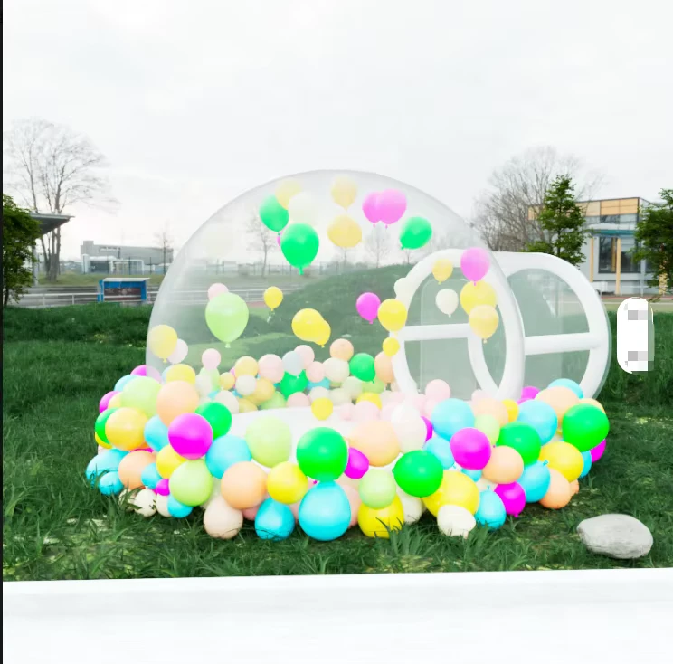 Rumah Gelembung Inflatable Transparan Luar Ruangan dengan Balon untuk Pernikahan dan Pesta Anak