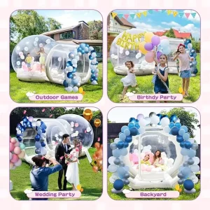 Outdoor Transparent PVC Inflatable Bubble Tent Waterproof Dome House for Glamping Hotel Wedding and Product Showcase