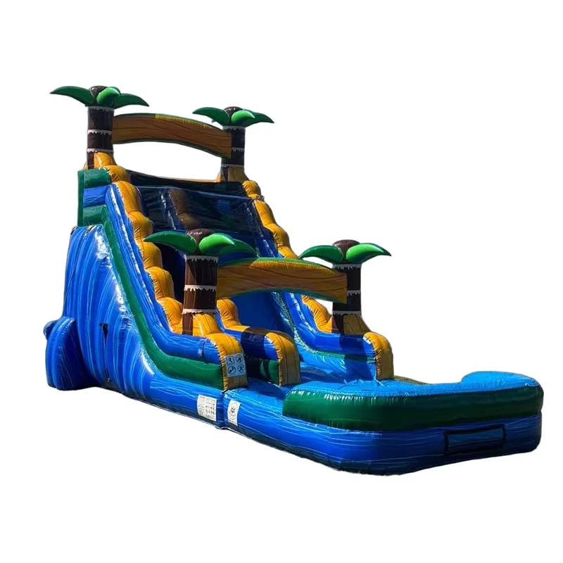 Escorregas de Água Infláveis Tropicais ao Ar Livre & Piscina com Material PVC de 0.55mm Certificado CE para Uso Comercial