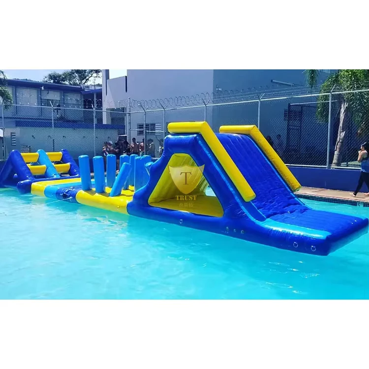 Percurso de Obstáculos Inflável para Água ao Ar Livre, Ilha Flutuante para Jogos de Obstáculos para Adultos