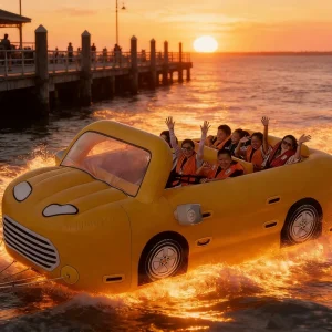 Outdoor Water Towable Inflatable Car Pull Boat Towable Tube Floating Car Shape Boat Sport Game for Sea