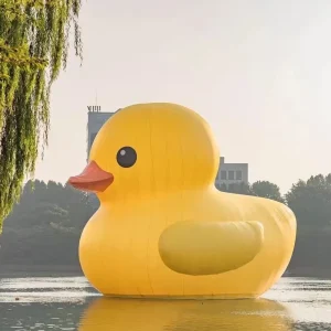 Outdoor Waterproof Big Yellow PVC Inflatable Duck Model for Commercial Use