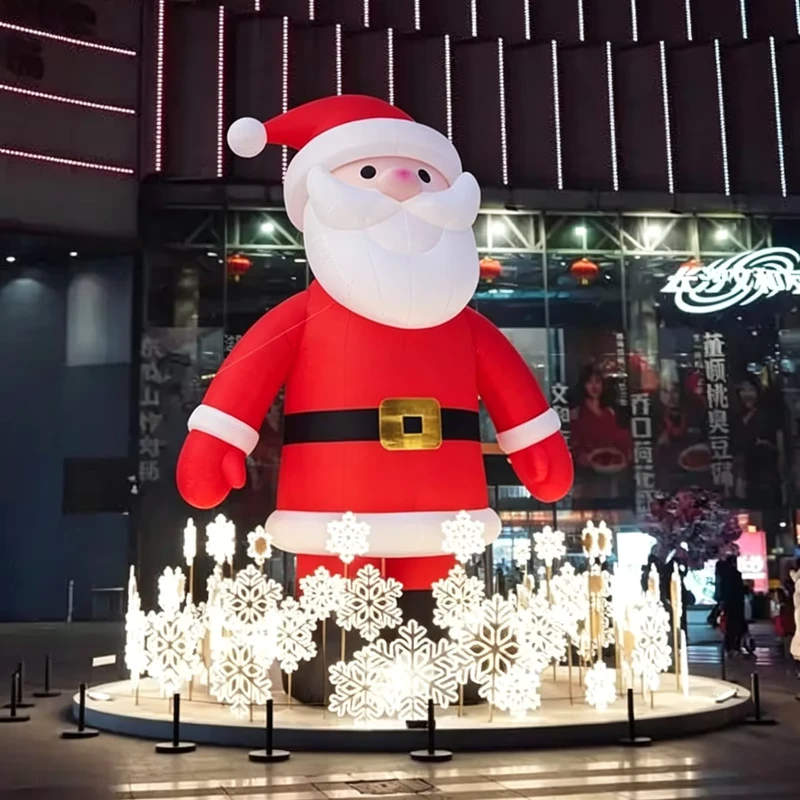 Dekorasi Natal Inflatable LED Luar Ruangan yang Tahan Air Santa Claus Raksasa