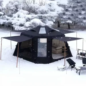 Outdoor Waterproof PVC Double Layer Two Bedrooms Four-Season Family Inflatable House Tent