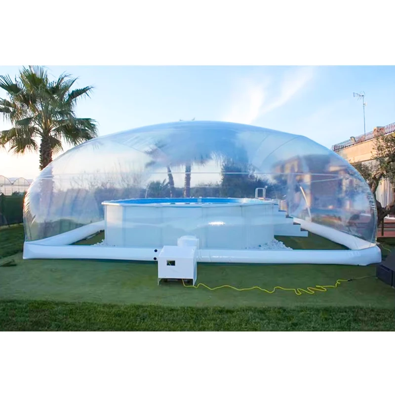 Außenbereich Wasserdichte Poolabdeckung Transparente Rechteckige Aufblasbare Poolabdeckung Aufblasbares Pool-Dome-Zelt Hersteller