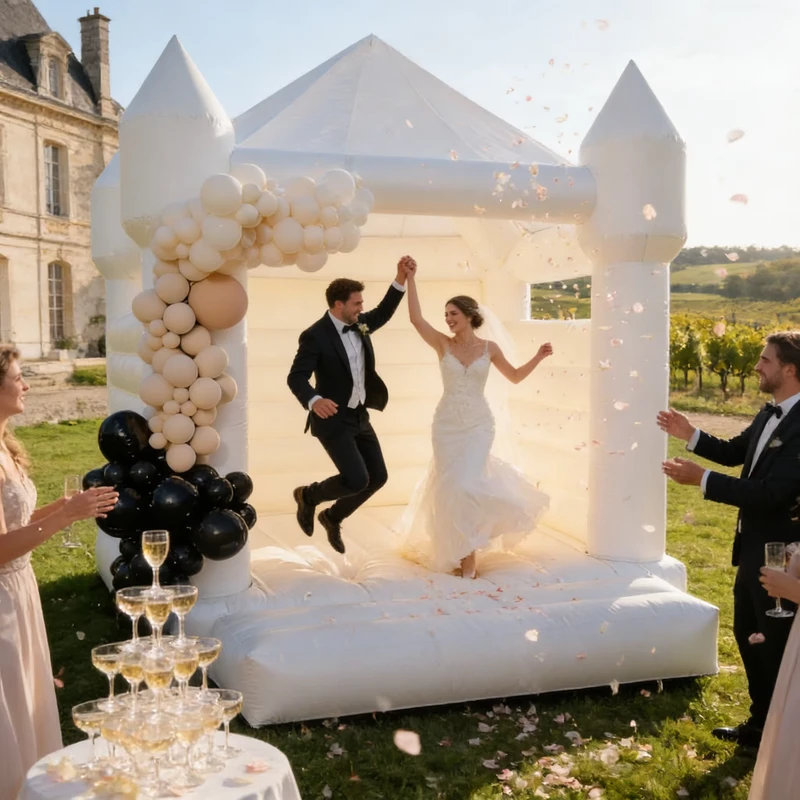 Outdoor Wedding Inflatable Bouncer with White Jumping Castle