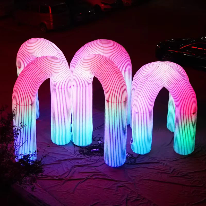 Décoration de mariage en plein air, arche gonflable, arches éclairées LED RGB, publicité gonflable