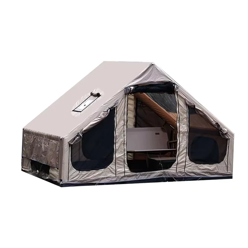 Tente gonflable portable en tissu Oxford étanche à montage rapide pour camping en plein air en famille Une chambre