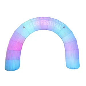 Arco Colorido Inflável Oxford RGB LED para Eventos Publicitários Arcos Arco-íris Ventilador de Ar Impressão UV Montagem Fácil para