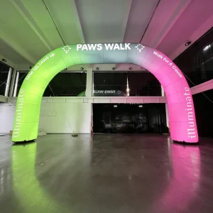 Oxford RGB Rainbow Outdoor Inflatable LED Lighting Advertising Arch Entrance Durable Reinforced Inflatable Light Balloon Archway