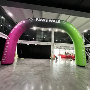 Oxford RGB Rainbow Outdoor Inflatable LED Lighting Arch Entrance Durable Reinforced Inflatable Light Balloon Archway