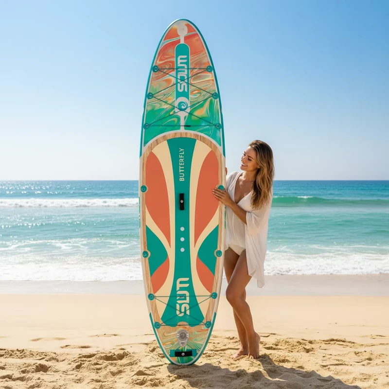 P.F. Weihai Manufacture 11’*33″*6″ Paddle Surf Board Stand up Paddle Board Inflatable Fishing Paddle Board