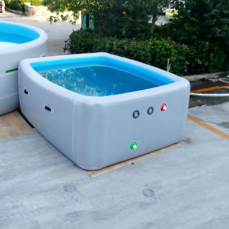 PROELIFE Rectangle Inflatable Pool 1/1.2m High Custom Size Foldable Storage Blower 20cm Thick Dropstich+PVC Material
