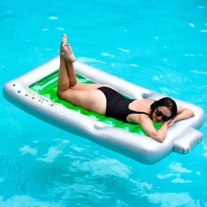 PVC Battery Shaped Inflatable Pool Float for Children’s Beach Lounger and Ride On Eco Friendly 0.25mm Thick