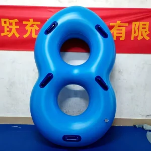PVC Blue Double Seat Floating Swimming Ring Inflatable Swimming Ring Inflatable Raft for Water Park Game