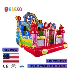 PVC Bouncy Castle Inflatable Trampoline Park Equipment Professionally Designed Bouncy Castle Trampoline Park Suitable