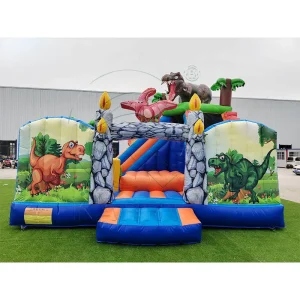 PVC Castle Inflatable Bounce House with Slide Combo Commercial Castillo Dino Customizable Jumping Castle for Kids