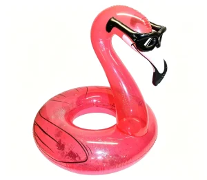 PVC Child Outdoor Flamingo Shadowed Swimming Pool Floatboat Inflatable Pool Ring Fun Decorations for Leisure Water Activities