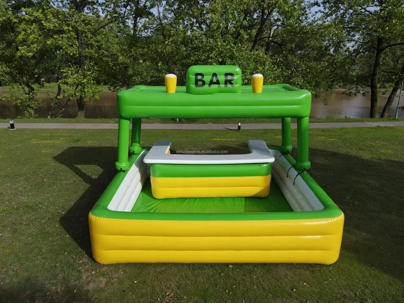 Barra Flotante Inflable Comercial de PVC Parque Acuático Limón 4.5x4.5m para Piscinas Jardín Comercial