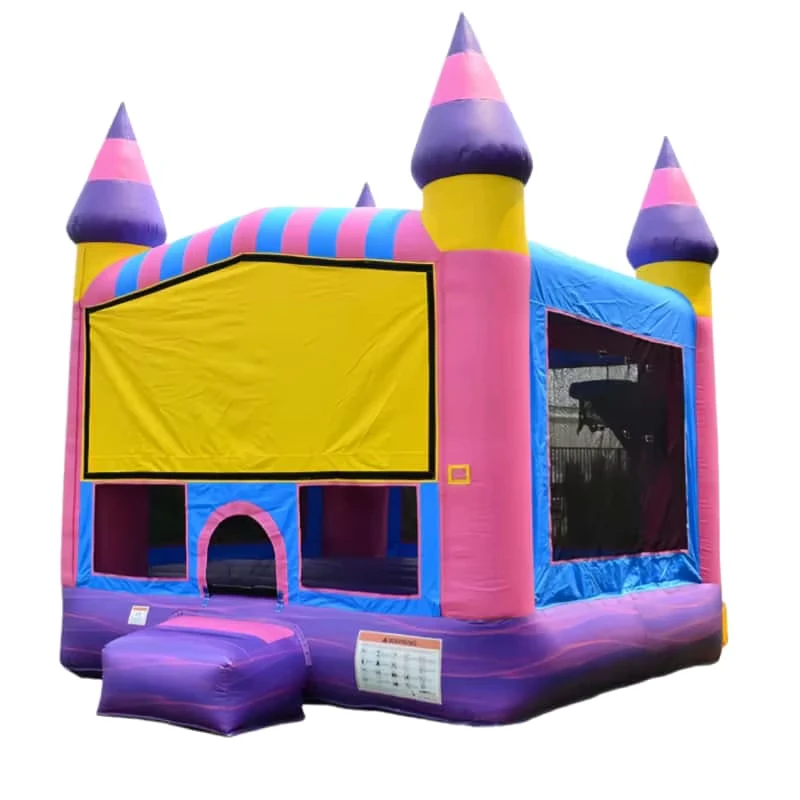 PVC Cotton Candy Inflatable Bouncer Colorful Girls Party Moonwalk Inflatable Bouncy House for Kids
