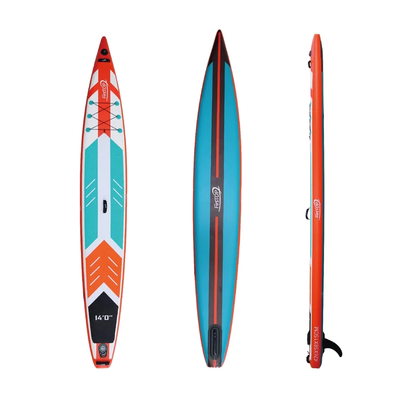 PVC Anpassung Logo Aufblasbares Racing Sup Paddle Board ISUP Stand Up Surfbrett für Rennen