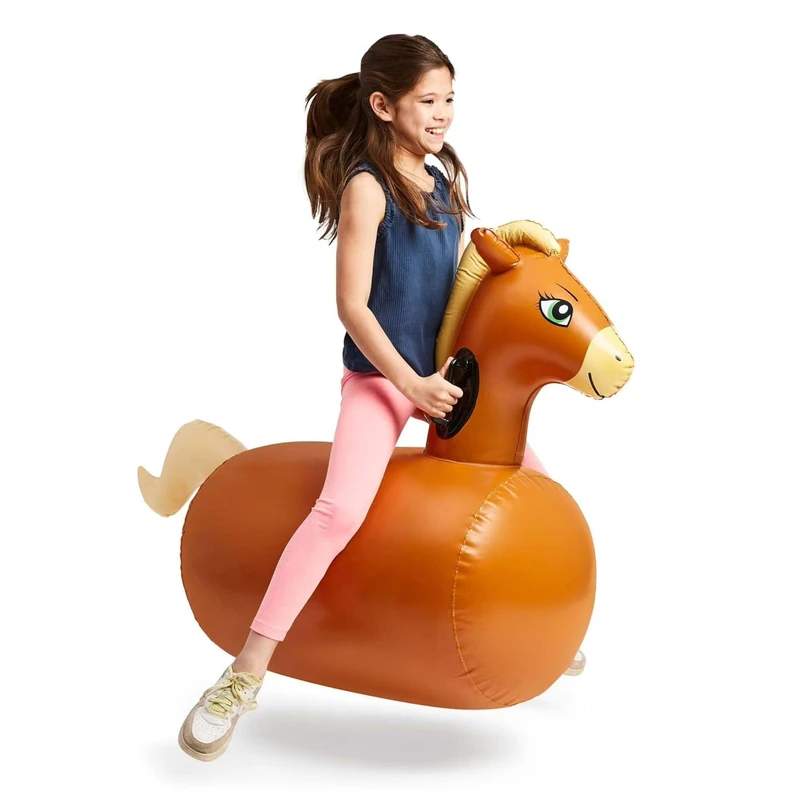 Bouncer Inflável de Cavalo de PVC, Brinquedo Inflável Durável para Jogos ao Ar Livre das Crianças