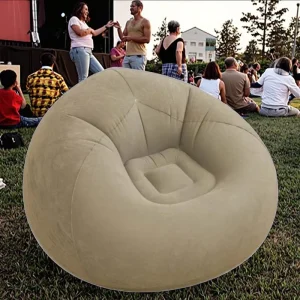 PVC Flocking Beach Sofa Inflatable Lounger Air Sofa Chair Bean Bag Sofa Portable