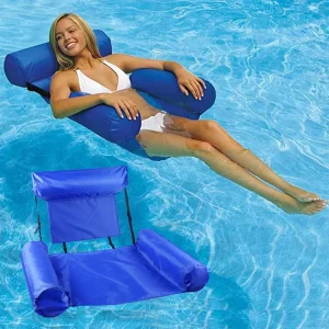 Kursi Sofa Terapung Jala Inflatable Lipat PVC untuk Kolam Renang Hammock Kasur Udara Recliner Bed