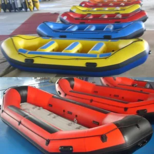 PVC Hull Material Drop Stitch Floor Inflatable Yellow Water Raft Fishing Rafting Boat