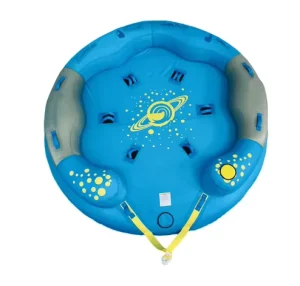 PVC Inflatable 5-Person Towable Tube 300 CM with Nylon Cover Blue Color 5 Rides for Water Sports