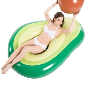 PVC Inflatable Avocado Pool Floating with a Ball Party Lounger Water Chair Swimming Float Bed Ring