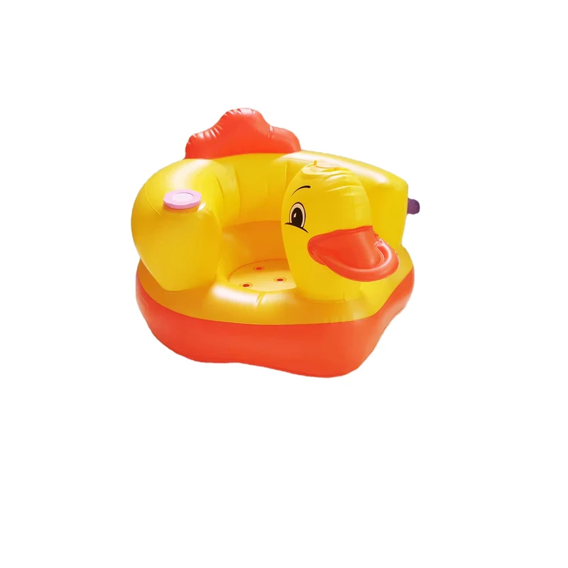 PVC Inflatable Baby Sofa, Little Yellow Duck School Chair Car Seat, Modern Plastic Feeding Furniture for Living Room