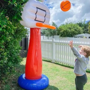 Conjunto de Brinquedos de Basquetebol Inflável de PVC para Jogos Desportivos em Ambiente Fechado e ao Ar Livre para Crianças