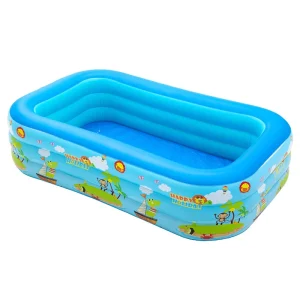 Piscina Inflável Azul com Impressão de Cartoon para Adultos e Crianças