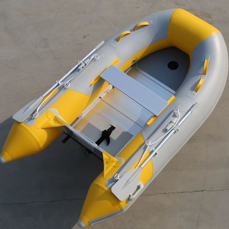 Bateau gonflable en PVC à haute flottabilité avec 1 siège, canot portable pour la pêche et les sports nautiques