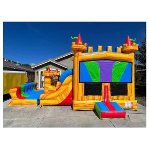 Château gonflable commercial en PVC, unisexe, pour fêtes en extérieur, avec toboggan et souffleur pour enfants