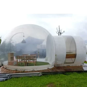 PVC Inflatable Bubble House Double Tunnel Two Bedroom Transparent Dome Tent Outdoor Christmas Decoration