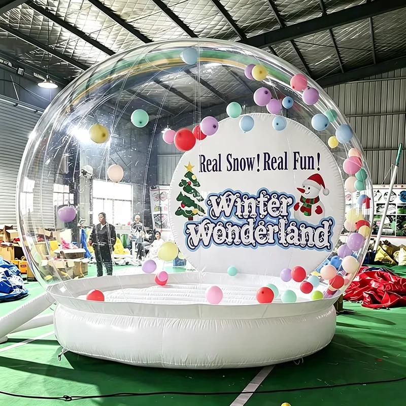 PVC aufblasbares Bubble House mit Sprungplattform aufblasbare transparente Ballons Kuppelzelt Luftmatratze für Kinder