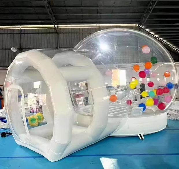Nhà Bóng Bằng PVC Có Nền Nhảy, Bóng Bay Trong Suốt, Lều Hình Vòm, Đệm Không Khí cho Trẻ Em