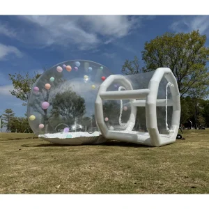 PVC Inflatable Bubble Tent with Tunnel Outdoor Camping Bubble Dome Tent Inflatable Transparent Tent Bubble House Inflatable
