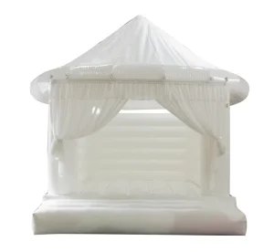 PVC Inflatable Castle Wedding Bouncer House White Inflatable Bouncy Jumper with Air Blower