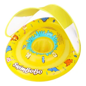PVC Inflatable Child Swim Float with Canopy Sun Shade Seat Boat for Pool Use
