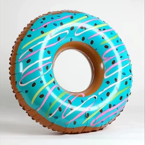 PVC Inflatable Donut Swimming Ring Pool Float 100cm Custom Logo Option for Kids Pool Party and Beach Use