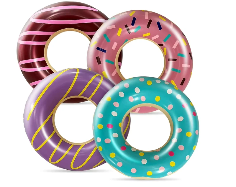 Flutuador de Piscina Inflável em Forma de Donut, Anel de Natação, Tubo Flutuante, Decoração de Festa, Modelo de Praia