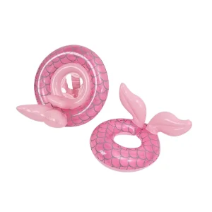 PVC Inflatable Fish Tail Swim Ring Eco Friendly Mermaid Canopy Seat Ring Cross Border Appeal for Children’s Swimming